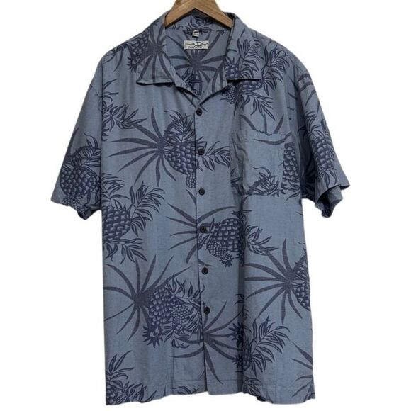 South Bay Outfitters Hawaiian Button-up Shirt Men's 2XL Gray Pineapple Print - Picture 6 of 14